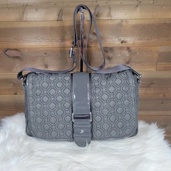 Vera Bradley Handbags - Vera Bradley Solid Gray Crossbody Messenger Bag